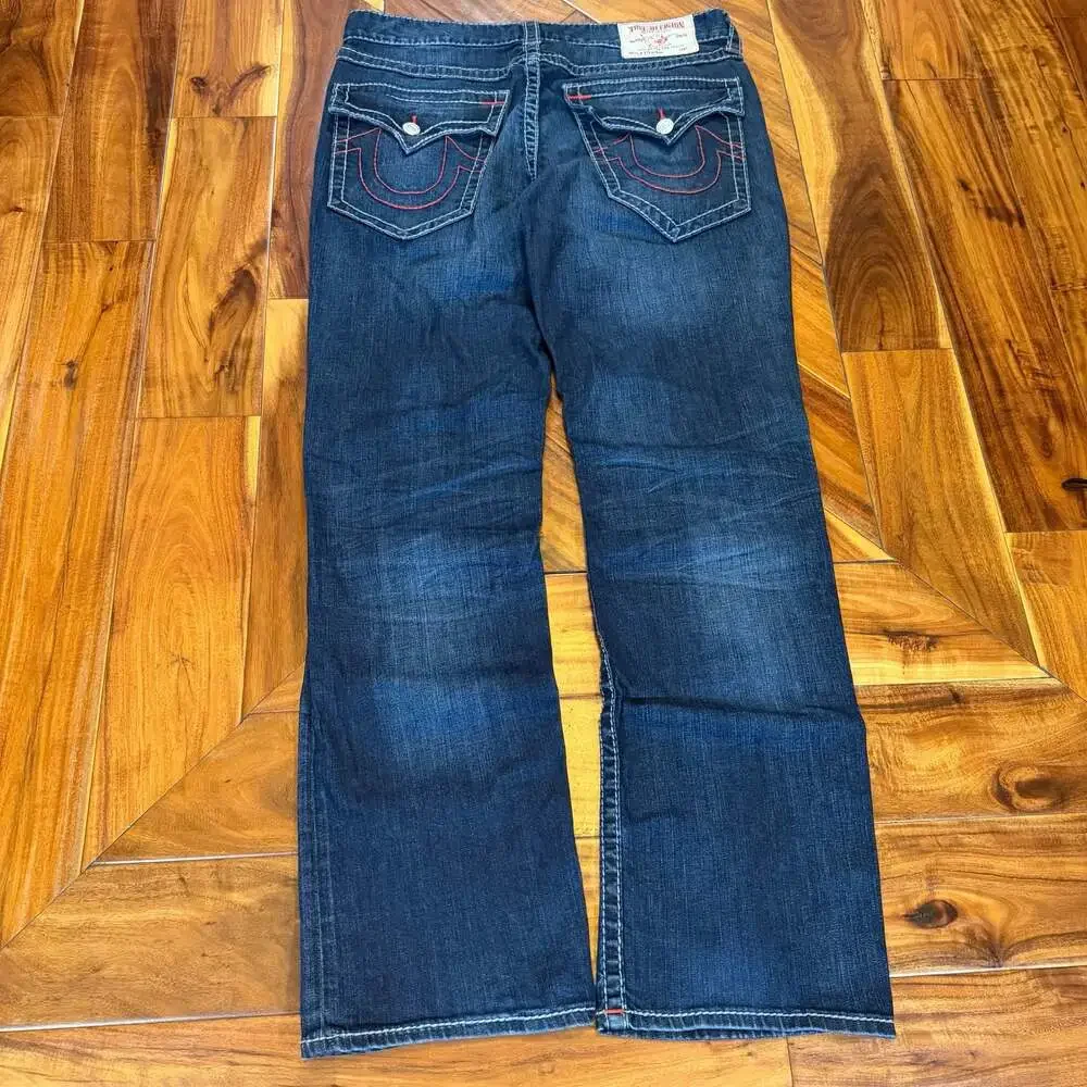 Y2K True Religion Flap Pocket Red Contrast Stitching Vintage Jeans 36x34